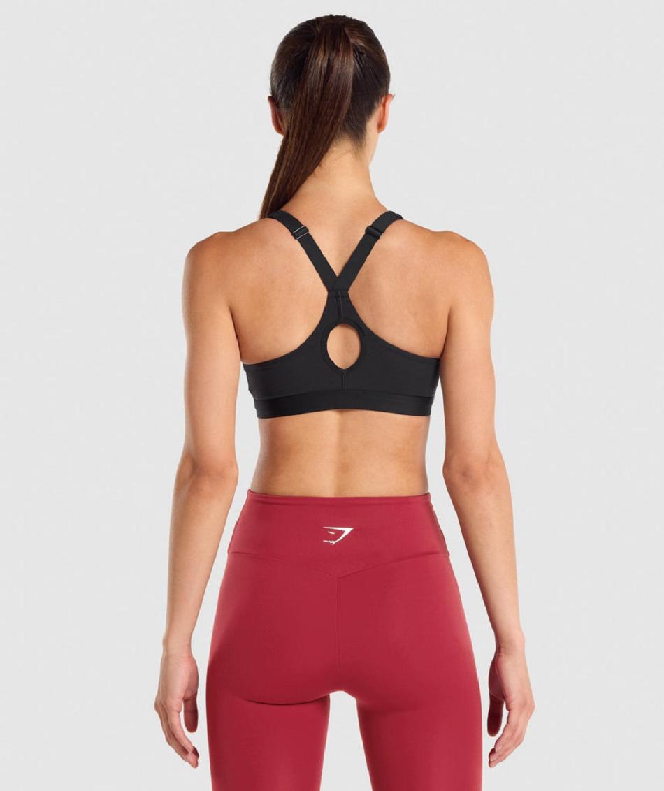 Sujetadores Deportivos Gymshark Zip Up Mujer Negras | CO 2213XYU